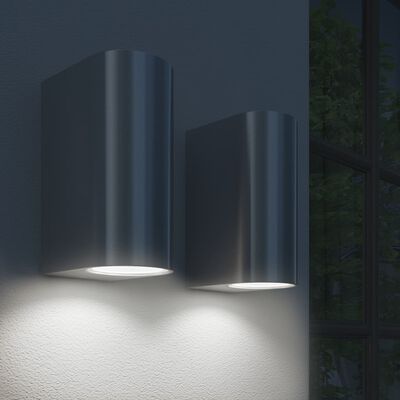 vidaXL Lámparas de pared de exterior luz superior e inferior 2 unidades