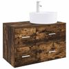 vidaXL Juego de muebles de ba&ntilde;o 2 uds. Roble Ahumado