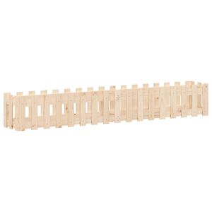 vidaXL Arriate elevado jard&iacute;n con valla madera maciza pino 200x30x30cm