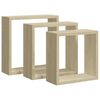 vidaXL Estantes cubo de pared 3 unidades roble Sonoma