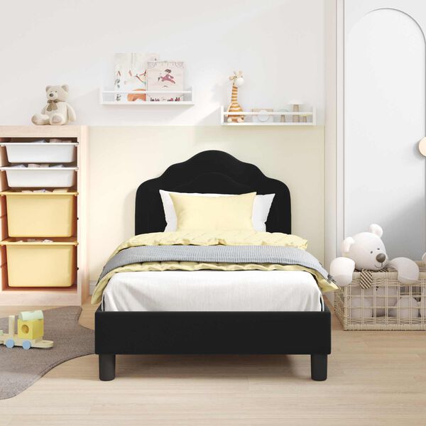 vidaXL Cama para niños con cabecero Negro 80 x 160 cm Terciopelo