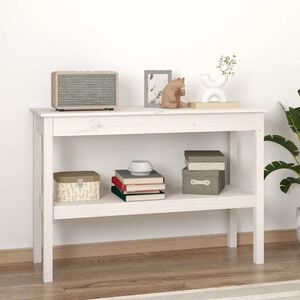 vidaXL Mesa consola de madera maciza de pino blanco 110x40x75 cm