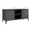 vidaXL Mueble de TV con patas de metal gris brillante 103,5x35x50 cm