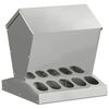 vidaXL Comedero para pollos Plateado 40 x 40 x 45 cm Acero Galvanizado