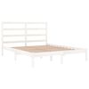vidaXL Estructura de cama de madera maciza blanca 135x190 cm