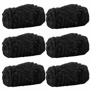 vidaXL Mantitas de Sof&aacute; 6 uds. Negro 200 x 150 cm 4.75 kg Lana