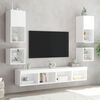 vidaXL Muebles de TV de pared con LED 8 pzas madera ingenier&iacute;a blanco