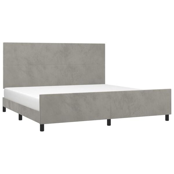 vidaXL Estructura de cama sin colch&oacute;n terciopelo gris claro 200x200 cm