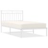 vidaXL Estructura cama sin colch&oacute;n con cabecero metal blanco 100x190cm