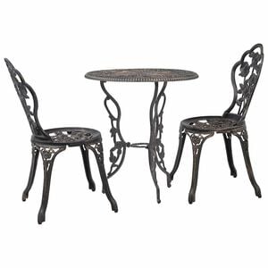 vidaXL Mesa y sillas bistr&oacute; de jard&iacute;n 3 piezas aluminio fundido