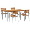 vidaXL Conjunto de Comedor de Jard&iacute;n 5 pcs Gris