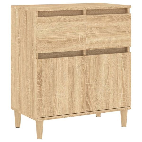 vidaXL Aparador de madera contrachapada roble Sonoma 60x35x70 cm