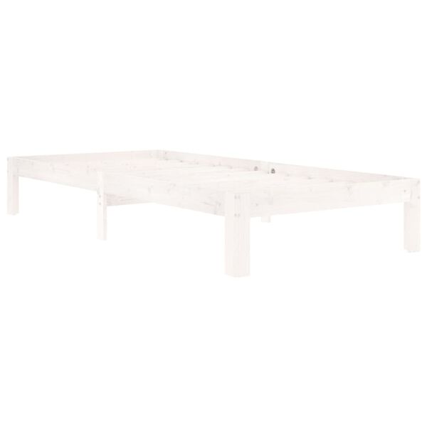 vidaXL Estructura de cama sin colch&oacute;n madera de pino blanca 90x200 cm