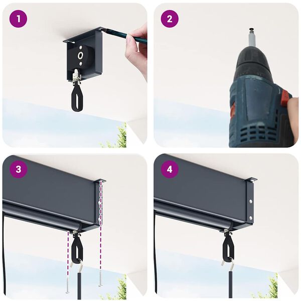 vidaXL Estor enrollable de exterior azul y blanco 60x250 cm