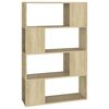 vidaXL Librer&iacute;a separador contrachapada roble Sonoma 80x24x124,5 cm