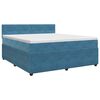 vidaXL Cama box spring con colch&oacute;n Azul Oscuro 180 x 200 cm Terciopelo