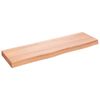 vidaXL Encimera ba&ntilde;o madera maciza tratada marr&oacute;n claro 100x30x(2-6)cm