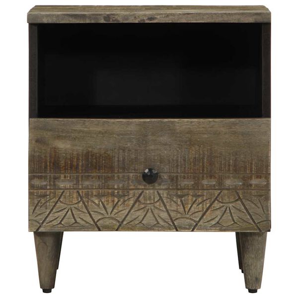 vidaXL Mesitas noche 2 uds madera maciza mango gris claro 40x33x46 cm