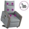 vidaXL Sill&oacute;n de masaje el&eacute;ctrico reclinable elevable tela gris claro