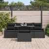 vidaXL Conjunto de sof&aacute; de jard&iacute;n 5 pcs Negro Rattan de Poli&eacute;ster