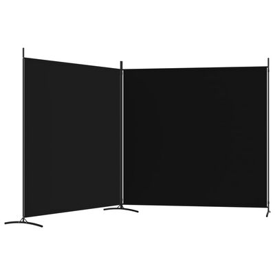 vidaXL Biombo divisor de 2 paneles de tela negro 348x180 cm