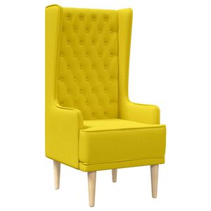 vidaXL Silla de respaldo alto con capiton&eacute; con botones Amarillo Claro