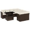 vidaXL Set de sof&aacute;s de jard&iacute;n 9 pzas y cojines rat&aacute;n sint&eacute;tico marr&oacute;n