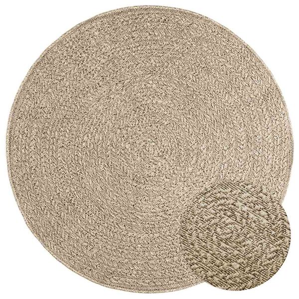 vidaXL Alfombra ZIZUR aspecto yute interior/exterior beige &Oslash; 120 cm