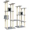 vidaXL Rascador para gatos con postes de sisal gris claro 174 cm