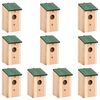 vidaXL Casa para p&aacute;jaros 10 unidades madera maciza de abeto 12x12x22cm