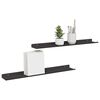vidaXL Estante de pared con estante 2 pcs Negro 60 x 8,5 x 2,5 cm