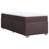 vidaXL Cama box spring con colch&oacute;n tela marr&oacute;n oscuro 90x190 cm