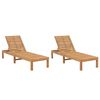 vidaXL Tumbonas 2 unidades madera maciza de teca