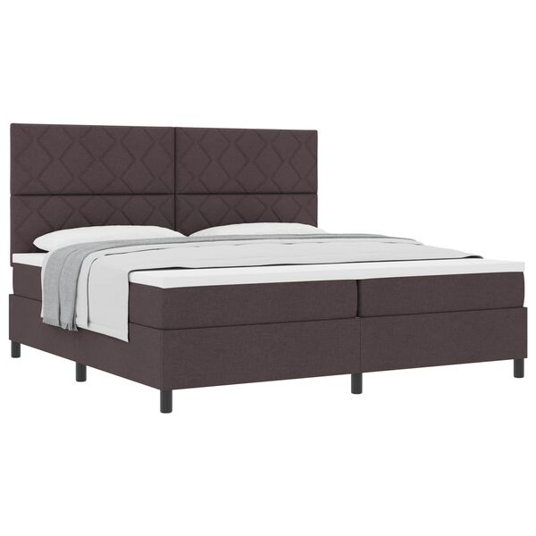 vidaXL Cama tipo Box Spring Marr&oacute;n Oscuro 200 x 200 cm tela
