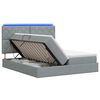 vidaXL Cama de almacenamiento LED con colch&oacute;n Gris Claro 200 x 200 cm