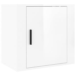 vidaXL Mesita de noche de pared blanco brillante 50x30x47 cm
