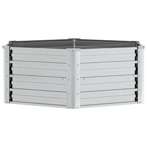 vidaXL Arriate de acero galvanizado plateado 129x45 cm