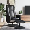vidaXL Sill&oacute;n reclinable masaje con reposapi&eacute;s cuero sint&eacute;tico negro