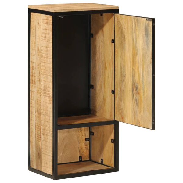 vidaXL Mueble de ba&ntilde;o madera maciza de mango y hierro 40x27x90 cm