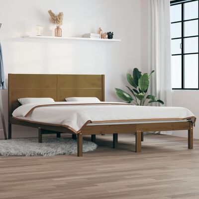 vidaXL Estructura de cama madera maciza de pino marrón miel 120x200 cm