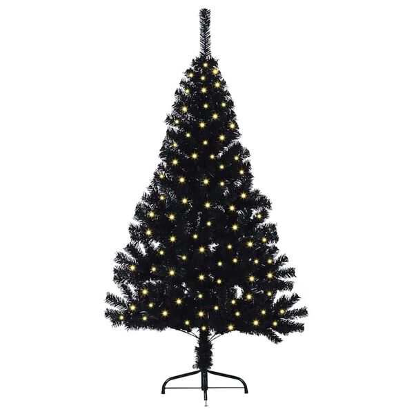 vidaXL &Aacute;rbol de Navidad Artificial Preiluminado Negro 150 cm PVC