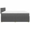 vidaXL Cama box spring con colch&oacute;n tela gris oscuro 200x200 cm