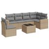 vidaXL Set sof&aacute;s de jard&iacute;n 7 piezas y cojines rat&aacute;n sint&eacute;tico beige