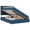 vidaXL Cama de almacenamiento LED con colch&oacute;n Azul 140 x 200 cm Tela
