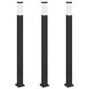 vidaXL Balizas de luz con toma de corriente, 3 unidades, 110 cm, color negro, IP44
