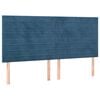vidaXL Cama box spring colch&oacute;n y LED terciopelo azul oscuro 200x200 cm