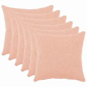 vidaXL Funda de almohada 6 pcs HEERLEN Rosa 30 x 30 cm Boucl&eacute;