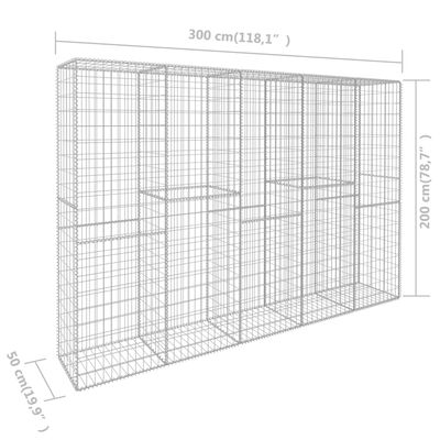 vidaXL Muro de gaviones con cubierta acero galvanizado 300x50x200 cm