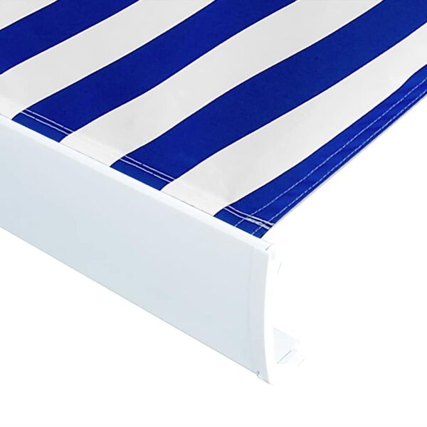 vidaXL Toldo de lona azul y blanco 500x300 cm