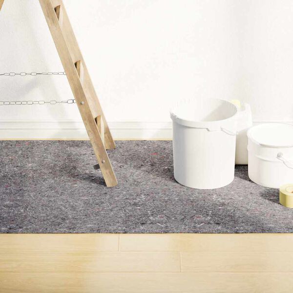 vidaXL Felpa antideslizante para pintores 2 uds 5 m 180 g/m&sup2; gris